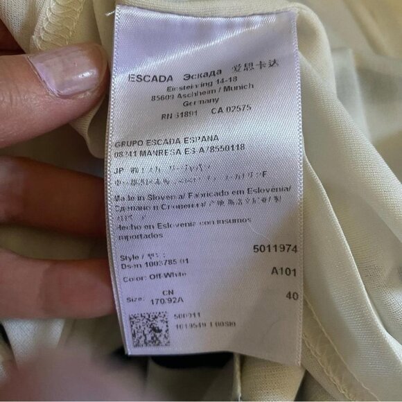 Escada Striped Dress Size 40 Bodycon Viscose Knit Corporate Chic - Picture 10 of 15